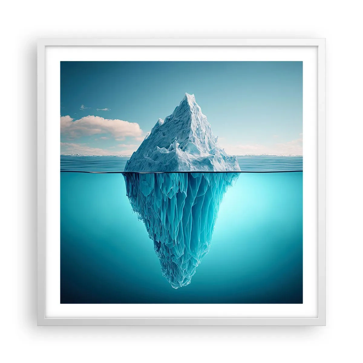 Póster en marco blanco - El trono de hielo - 60x60 cm