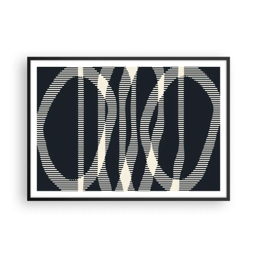 Póster en marco negro - Líneas geométricas en tonos claros sobre un fondo oscuro. - 100x70cm - Un intento de romper la oscuridad - Decoración de pared moderna para salón y dormitorio ARTTOR