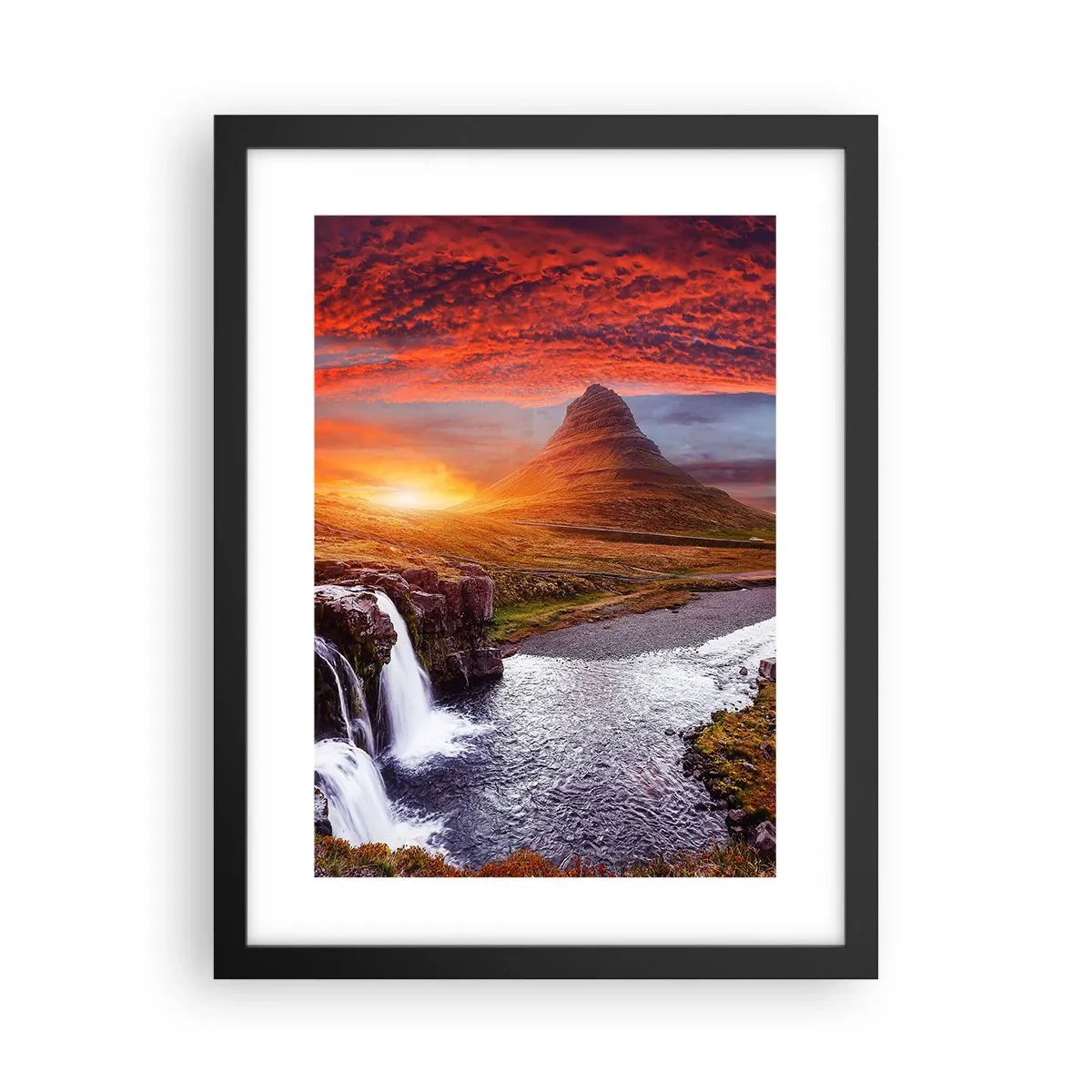 Póster en marco negro - Una vista de la Tierra Media - 30x40 cm