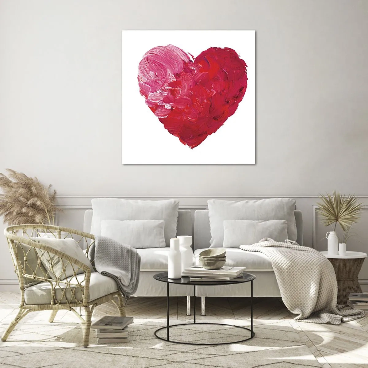 Cuadro sobre vidrio - Impresiones sobre Vidrio - All you need is love - 60x60 cm