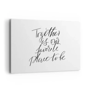 Cuadro sobre lienzo - Impresión de Imagen - Inscripción tipográfica en un estilo elegante sobre un fondo blanco. - 100x70cm - ¿Tú también lo sientes? - Decoración de pared moderna para salón y dormitorio ARTTOR