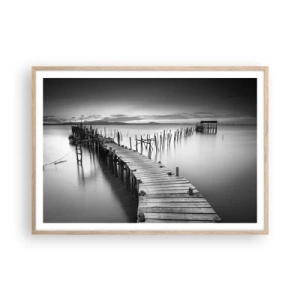 Póster en marco roble claro - La calma de una orilla olvidada - 100x70 cm
