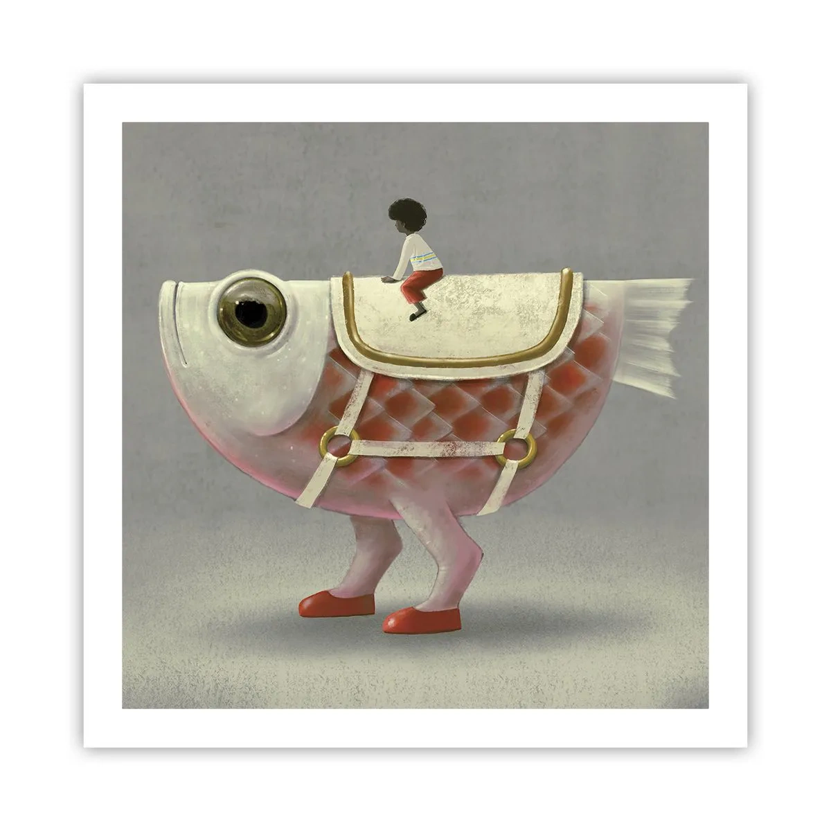 Póster - Jinete del pescado - 60x60 cm