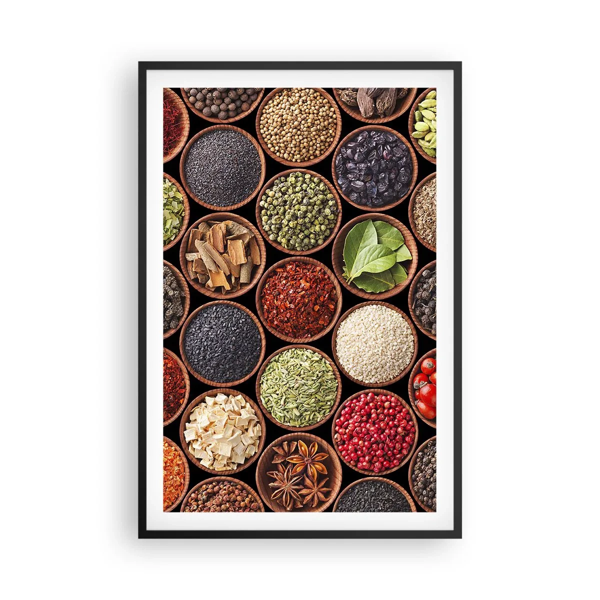 Póster en marco negro - Todos los sabores del mundo - 61x91 cm