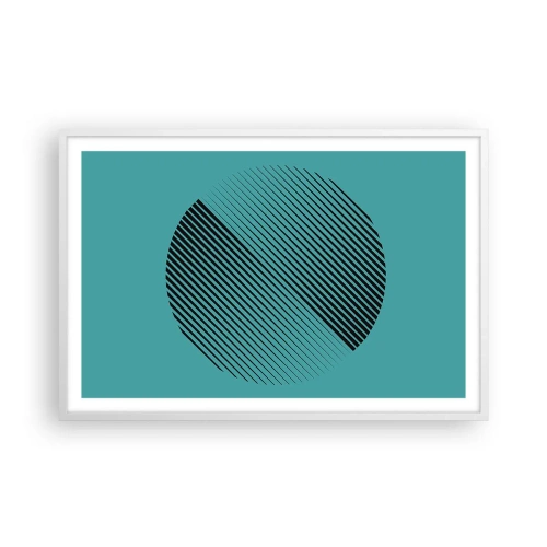 Póster en marco blanco - El círculo: una variación geométrica - 91x61 cm