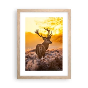 Póster en marco roble claro - Rey del bosque de otoño - 30x40 cm