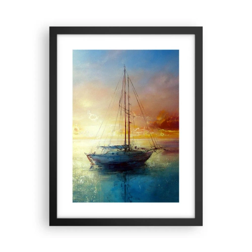 Póster en marco negro - En una bahía dorada - 30x40 cm