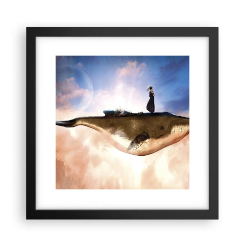 Póster en marco negro - Un viaje surrealista - 30x30 cm