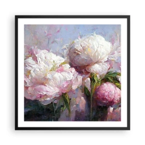 Póster en marco negro - Un ramo rebosante de vida - 60x60 cm