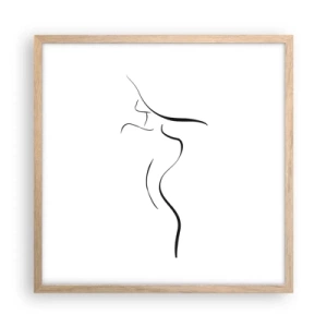 Póster en marco roble claro - Escurridiza como una ola - 50x50 cm