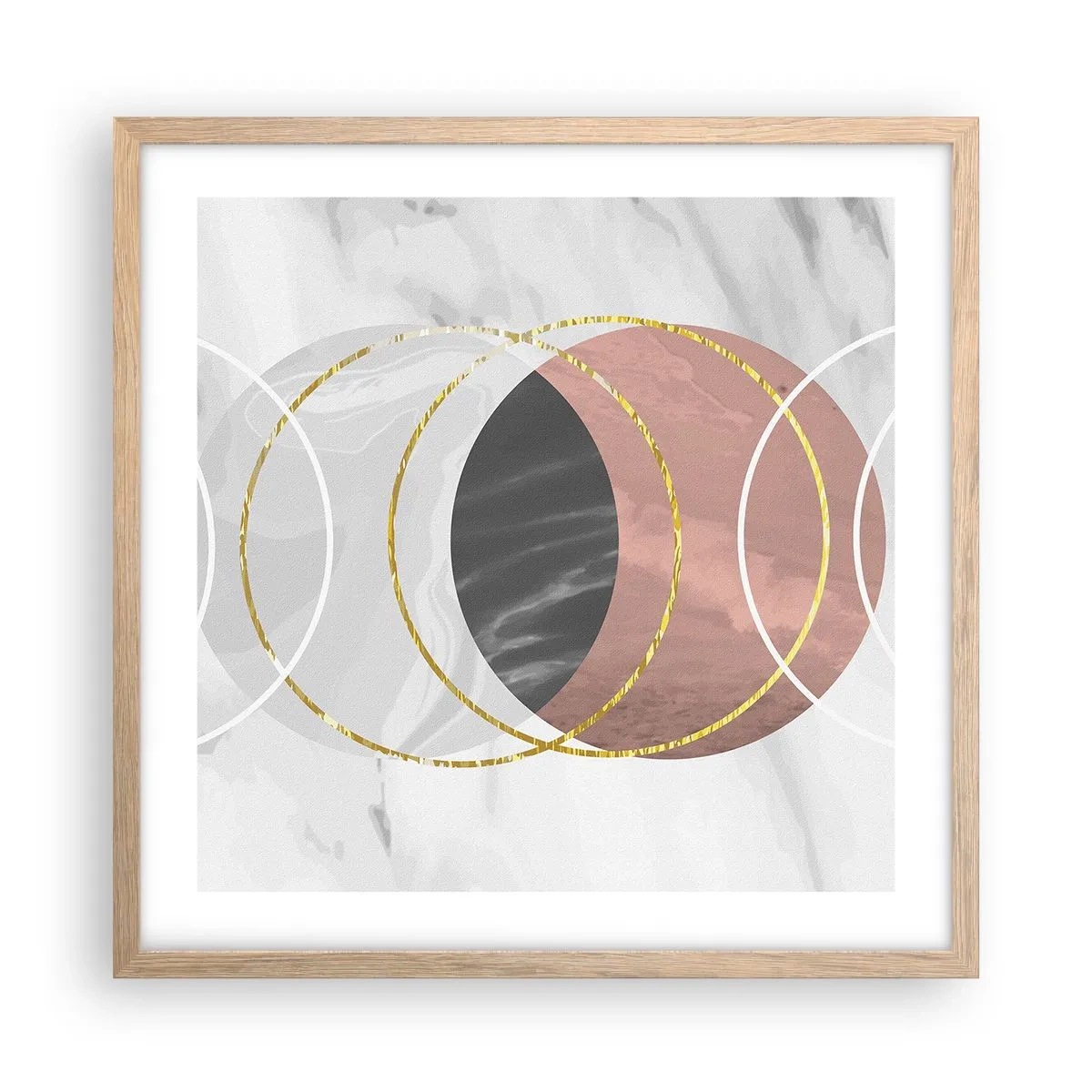 Póster en marco roble claro - Música de las esferas - 50x50 cm