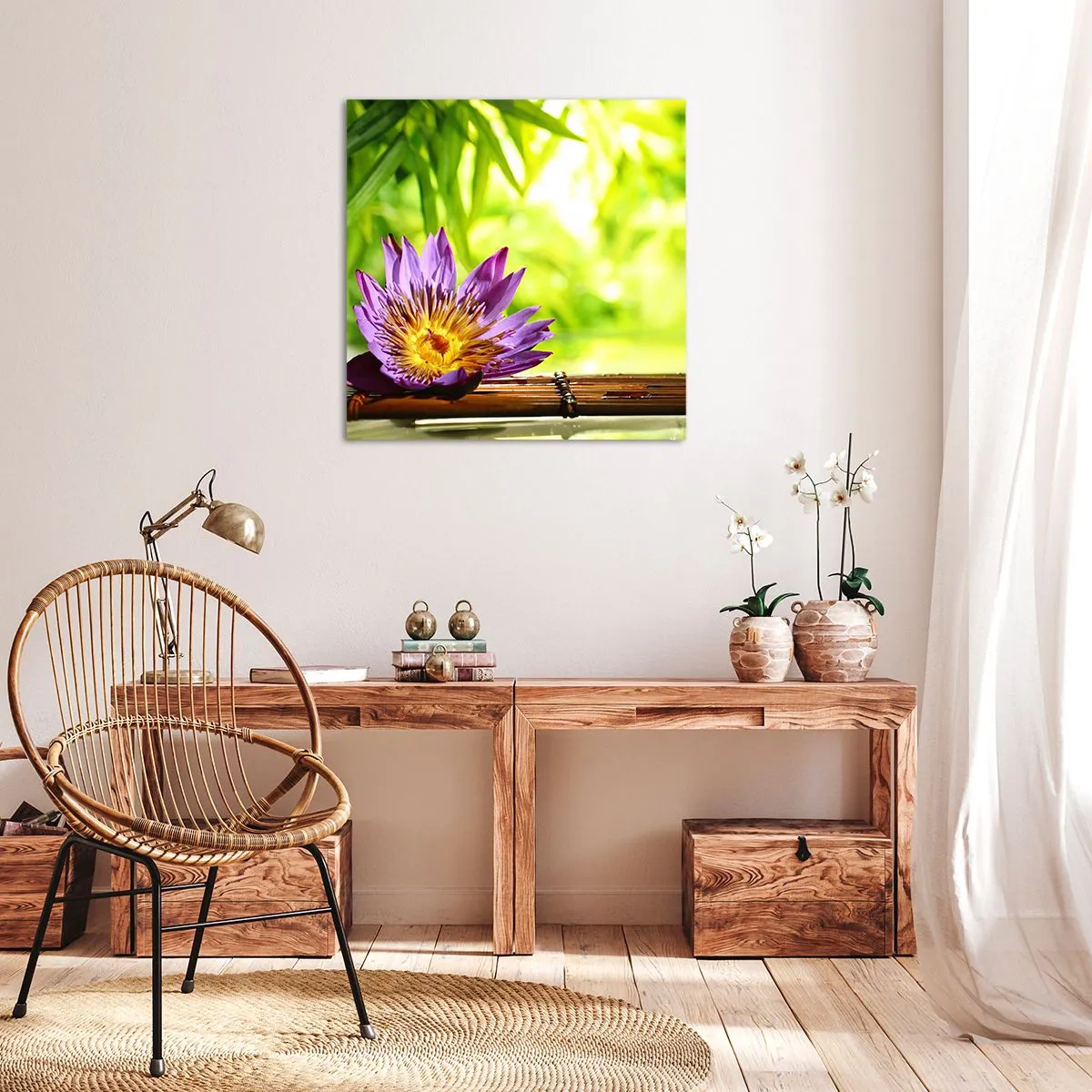 Cuadro sobre lienzo - Impresión de Imagen - Bajo el sol de Asia - 70x70 cm