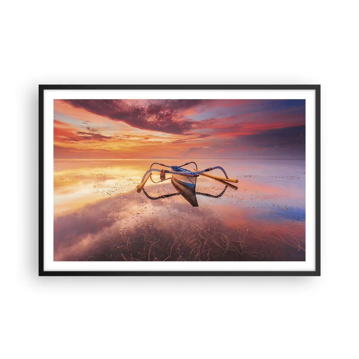 Póster en marco negro - Calma de una tarde tropical - 91x61 cm