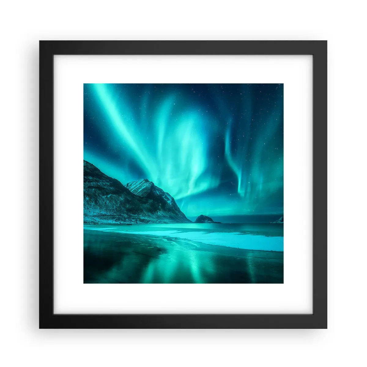 Póster en marco negro - Maravillas del norte - 30x30 cm