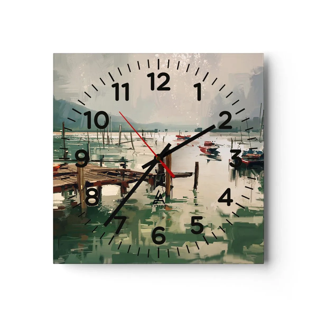 Reloj de pared - Reloj de vidrio - Empapado en la luna fundida - 40x40 cm