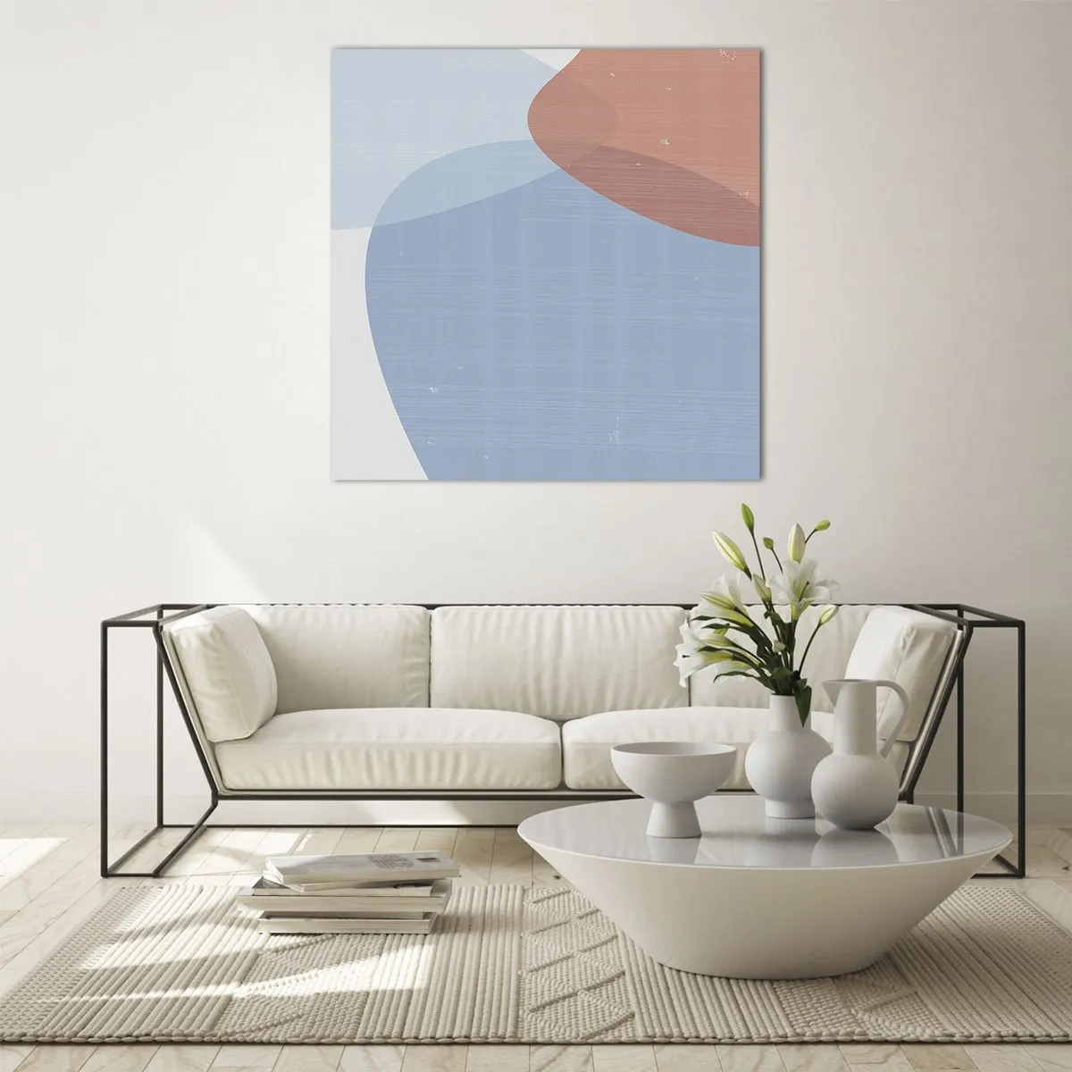 Cuadro sobre vidrio - Impresiones sobre Vidrio - Relaciones en colores pastel - 70x70 cm