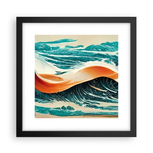 Póster en marco negro - El sueño de un surfista - 30x30 cm