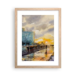 Póster en marco roble claro - Vida en la orilla - 30x40 cm