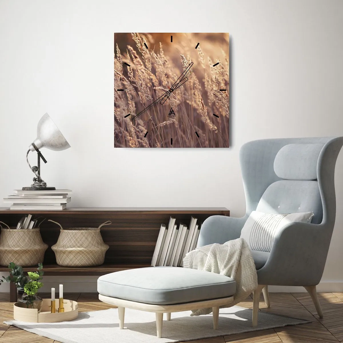 Reloj de pared - Reloj de vidrio - Listos para dar la bienvenida al otoño - 30x30 cm