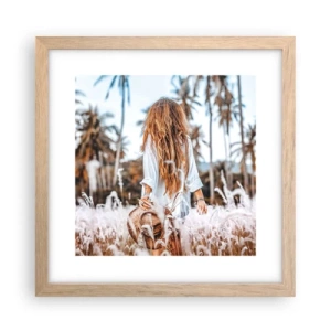 Póster en marco roble claro - Nacida en el plumón de la Tierra - 30x30 cm