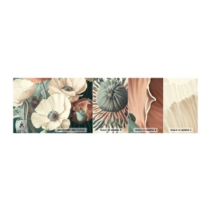 Muestra de fotomural autoadhesivo Deluxe Sticker - Susurro de amapolas - flores, Plantas, Pastel - 100x30 cm