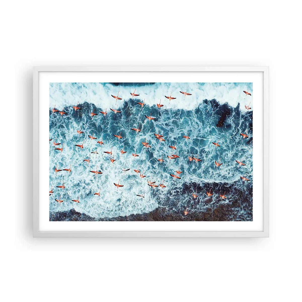 Póster en marco blanco - Un desfile marítimo - 70x50 cm