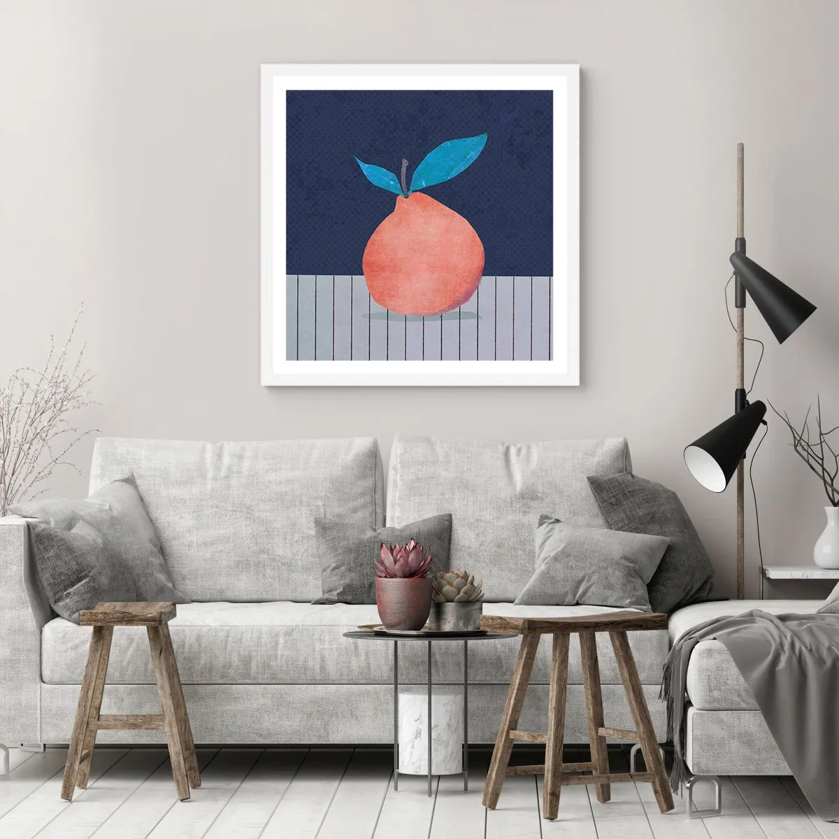 Póster en marco blanco - Convexidad y plano - 60x60 cm