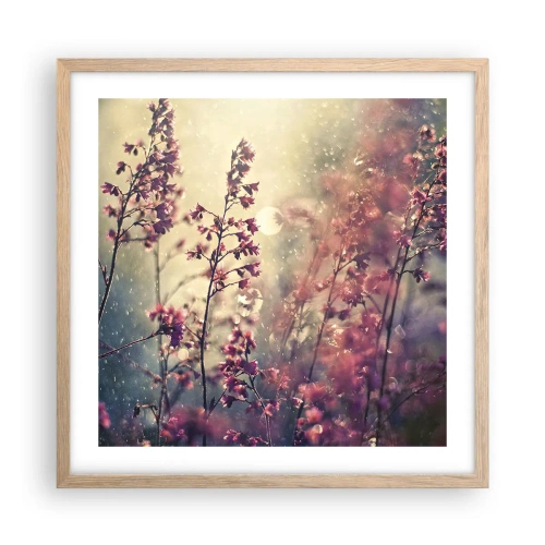 Póster en marco roble claro - Jardín secreto - 50x50 cm