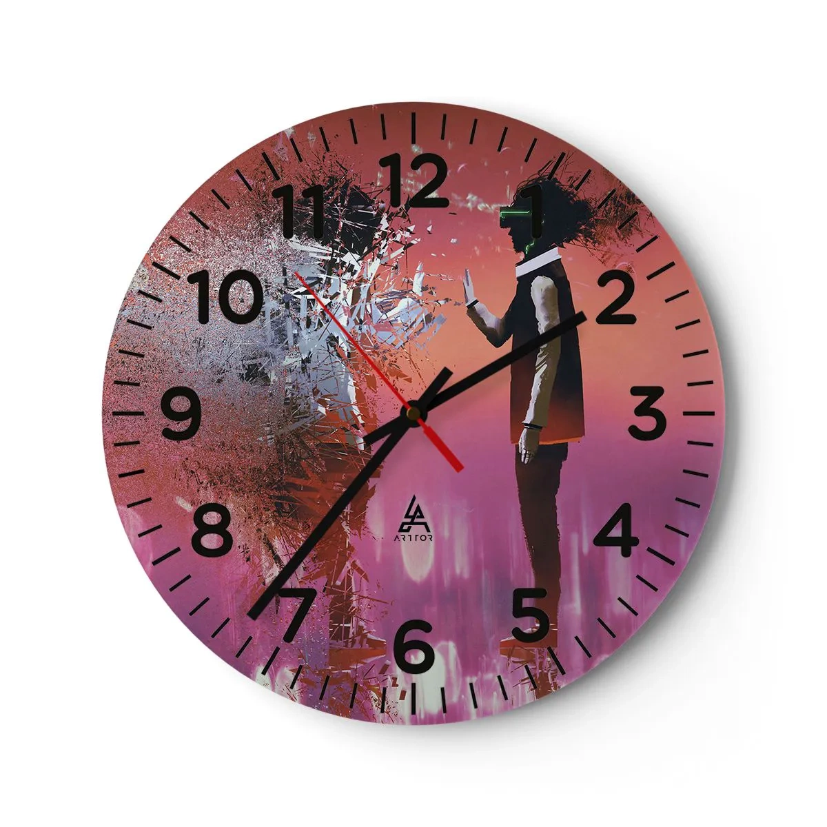 Reloj de pared - Reloj de vidrio - ¿Es posible mirar dentro de uno mismo? - 40x40 cm