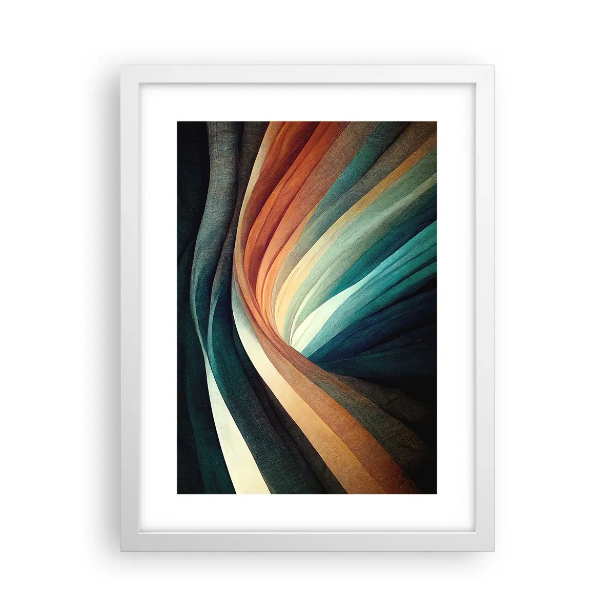 Póster en marco blanco - Tejido de colores - 30x40 cm