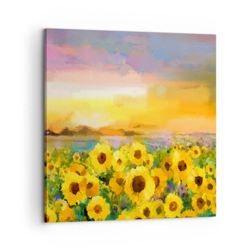 Cuadro sobre lienzo - Impresión de Imagen - El propio sol ha bajado a la Tierra - 60x60 cm