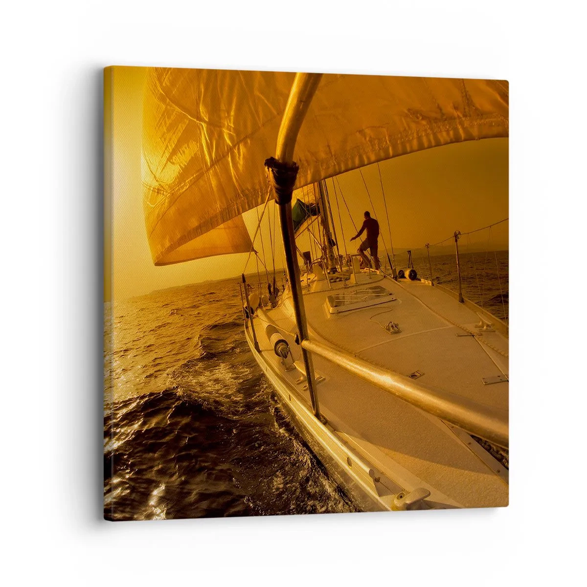 Cuadro sobre lienzo - Impresión de Imagen - Atardecer dorado tras un día multicolor - 30x30 cm