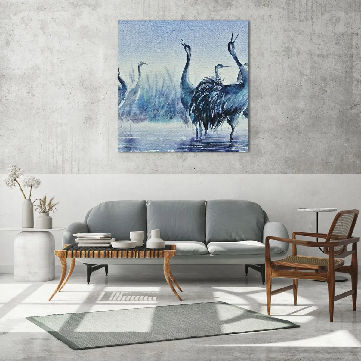 Cuadro sobre vidrio - Impresiones sobre Vidrio - Reunión matinal - 70x70 cm