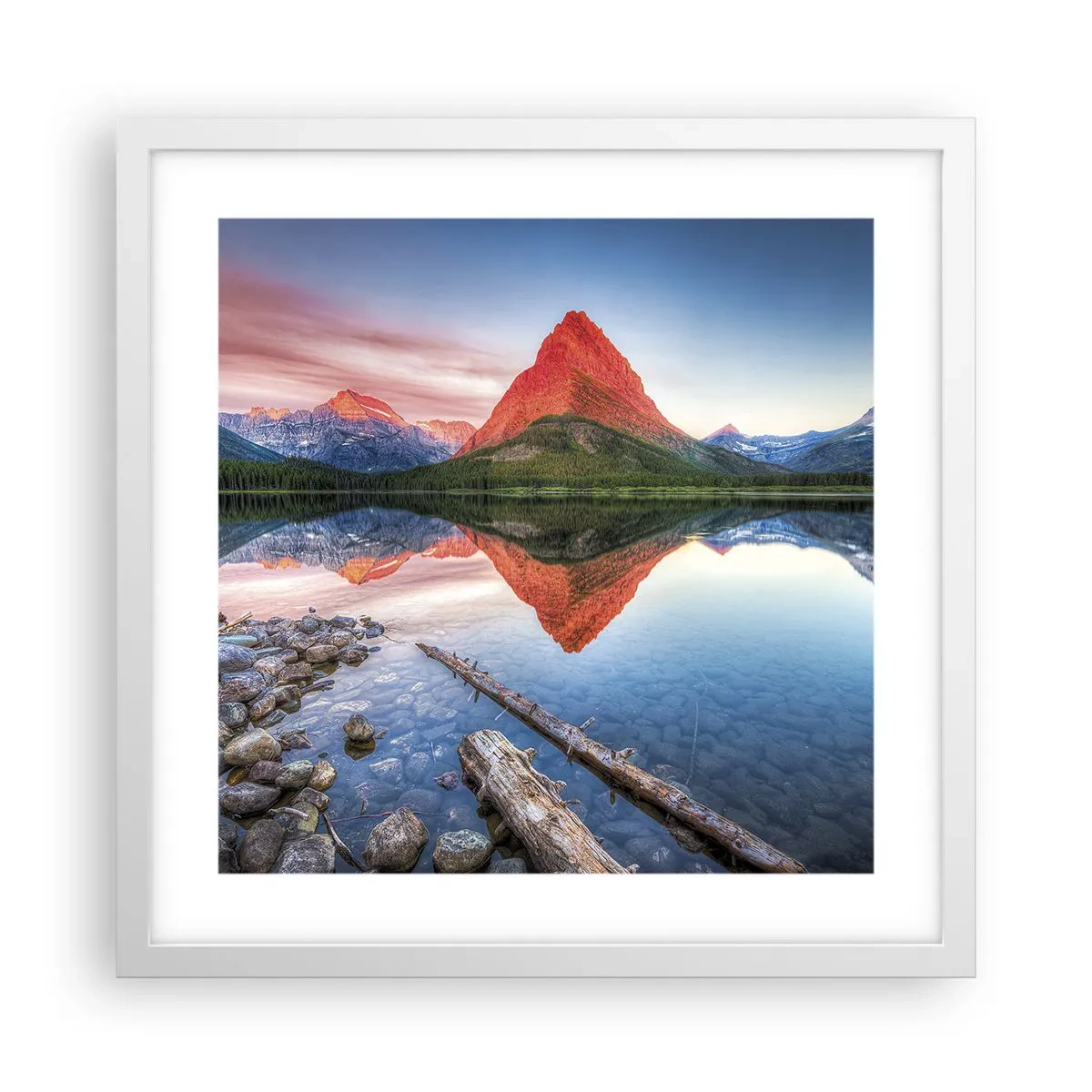 Póster en marco blanco - Cálido y frío - 40x40 cm