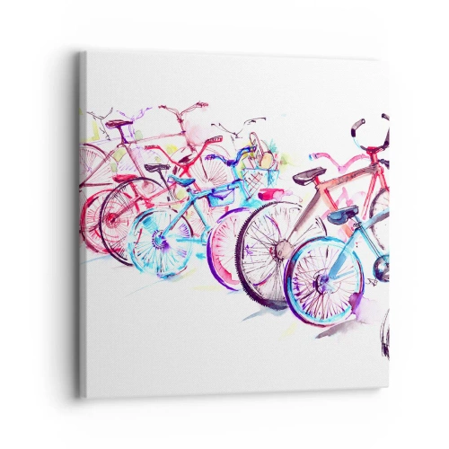 Cuadro sobre lienzo - Impresión de Imagen - Reunión de ciclistas - 30x30 cm