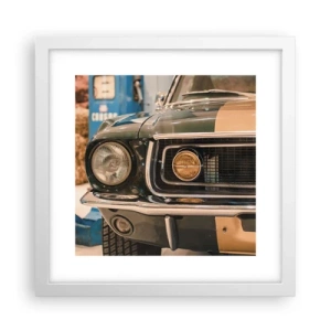 Póster en marco blanco - Encuentro con una leyenda - 30x30 cm