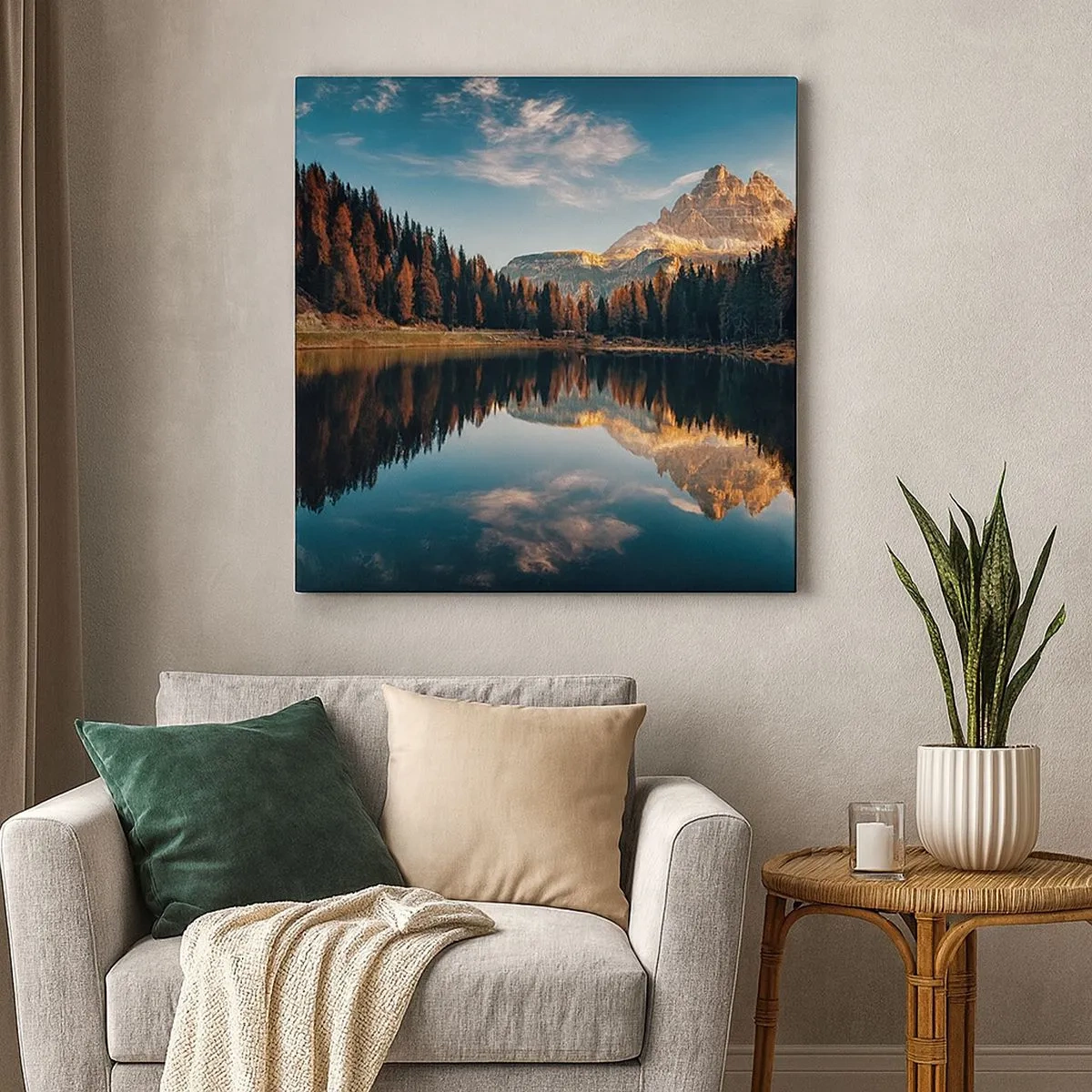 Cuadro sobre lienzo - Impresión de Imagen - Paisaje duplicado - 30x30 cm