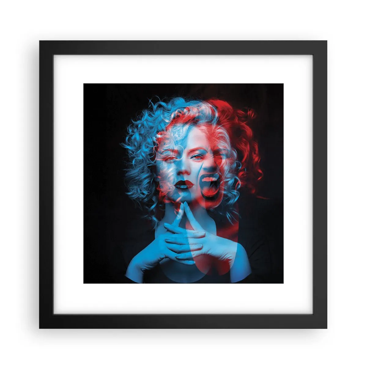 Póster en marco negro - Alter ego - 30x30 cm