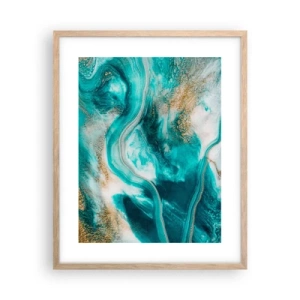 Póster en marco roble claro - Río de oro - 40x50 cm