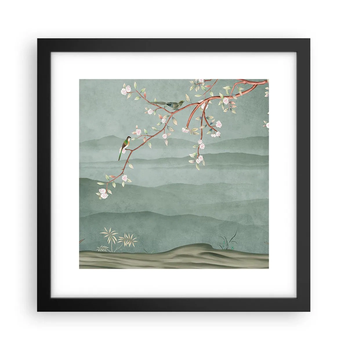 Póster en marco negro - Primavera, ah, eres tú - 30x30 cm