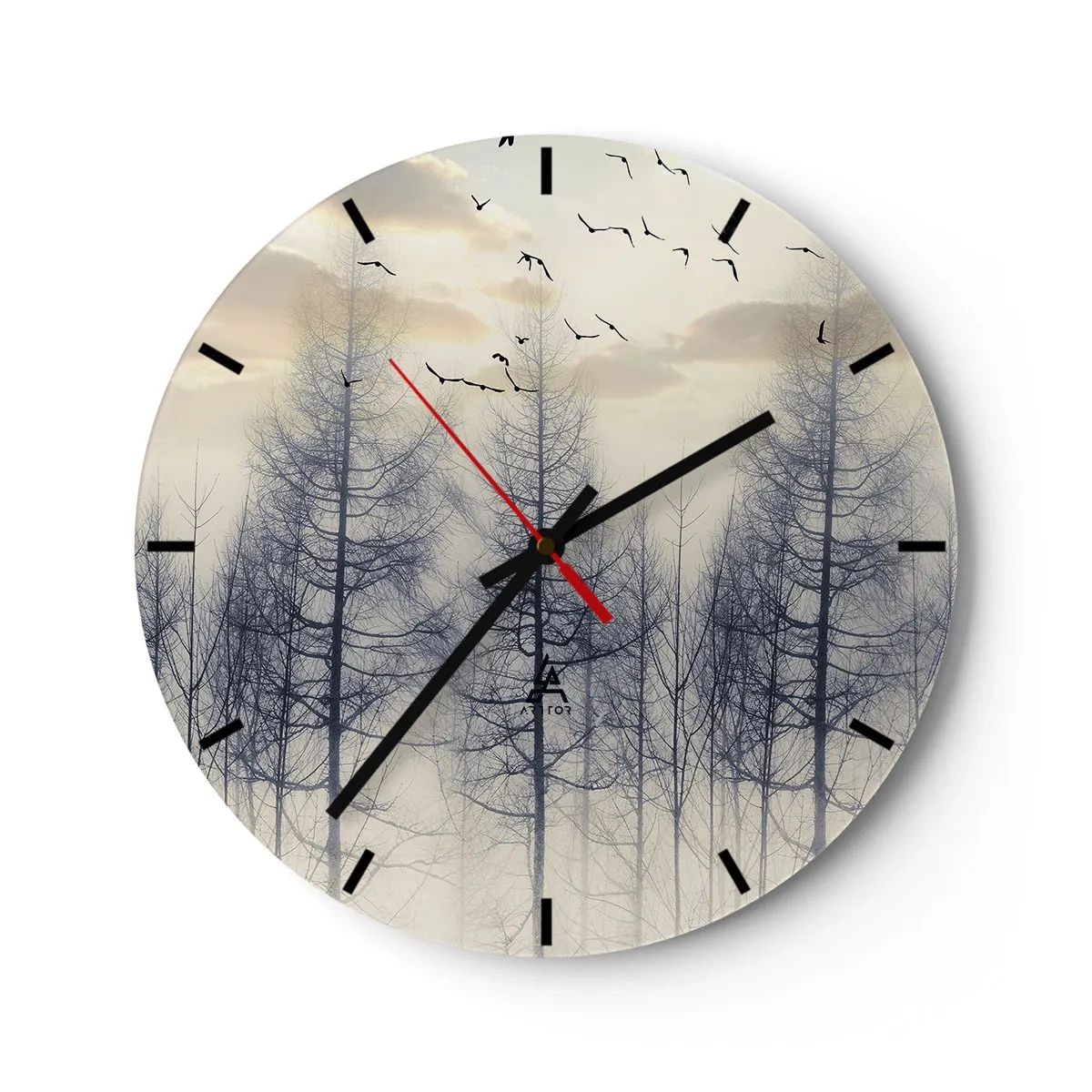 Reloj de pared - Reloj de vidrio - Espíritus del bosque - 40x40 cm