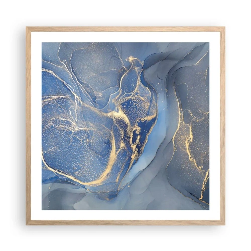 Póster en marco roble claro - Polvo de oro - 60x60 cm