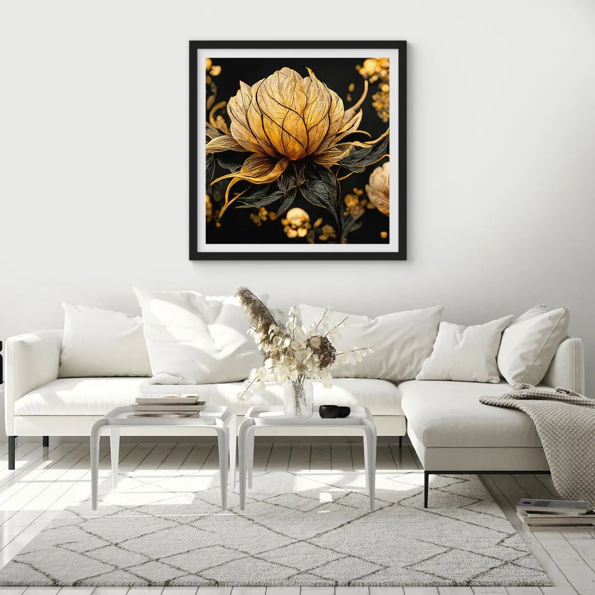 Póster en marco negro - Sutil fragilidad - 40x40 cm