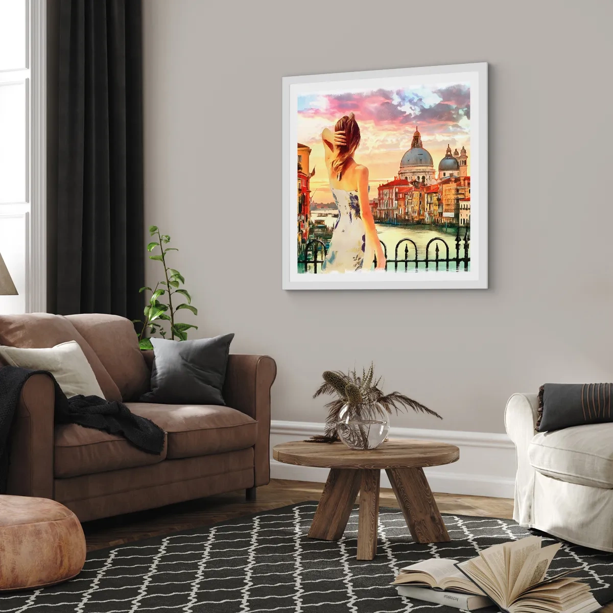Póster en marco blanco - Escapada de fin de semana - 50x50 cm
