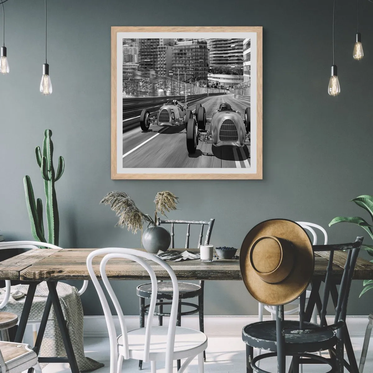 Póster en marco roble claro - Érase una vez en Montecarlo - 40x40 cm