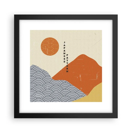 Póster en marco negro - En el espíritu japonés - 30x30 cm