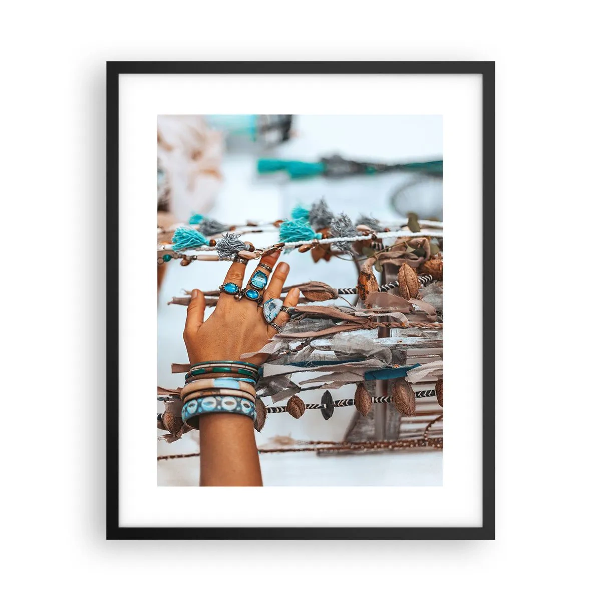 Póster en marco negro - Tesoros locales - 40x50 cm