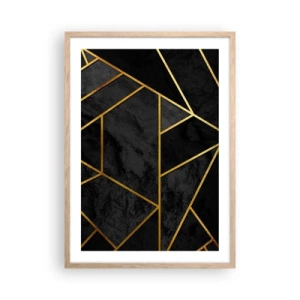 Póster en marco roble claro - Oscuridad y brillo - 50x70 cm