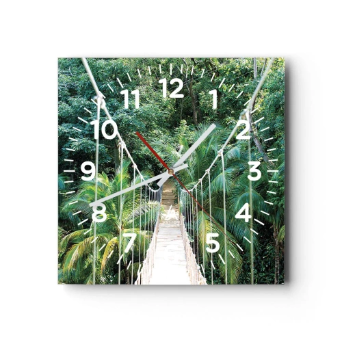 Reloj de pared - Reloj de vidrio - ¡Bienvenido a la selva! - 40x40 cm