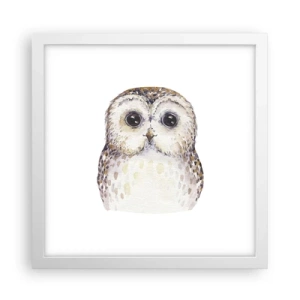 Póster en marco blanco - Mírame a los ojos - 30x30 cm